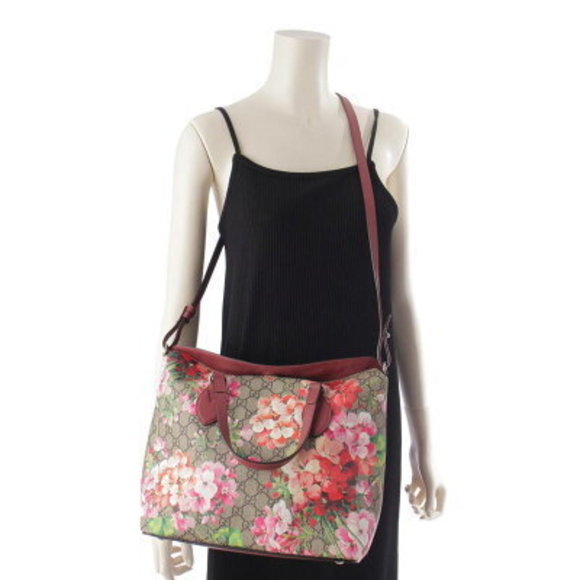 Gucci GG Blooms Flower Floral Handbag Beige Pink - Picture 6 of 10